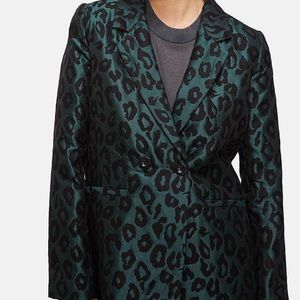 NWT Madeline Blazer in Green Leopard
